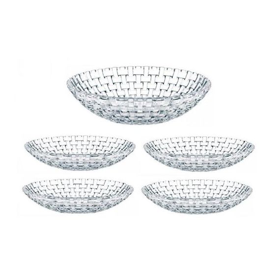 Набор из 5 салатников (30 см -1 шт, 21 см - 4 шт.), хрусталь, коллекция BOSSA NOVA, Nachtmann