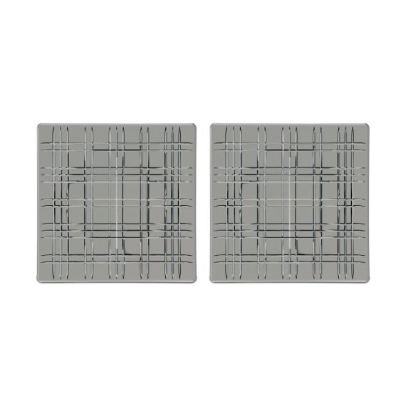 SQUARE - Набор 2 предмета блюдо квадратное 21 см серое бессвинцовый хрусталь