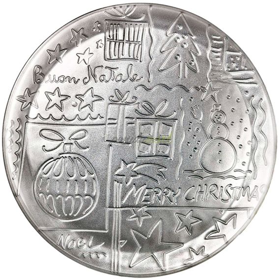 Блюдо 31 см в подарочной упаковке, серебристый, стекло, серия CRAZY CHRISTMAS, Bormioli Rocco