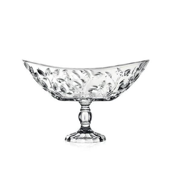 Ладья на ножке RCR Laurus H22,3 см, L34 см, W21,6 см, хрустальное стекло, Италия