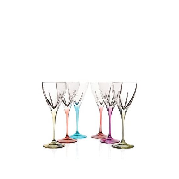 Набор из 6-ти рюмок для водки RCR Fusion Color 70 мл, D58 мм, H146 мм, хрустальное стекло, Италия