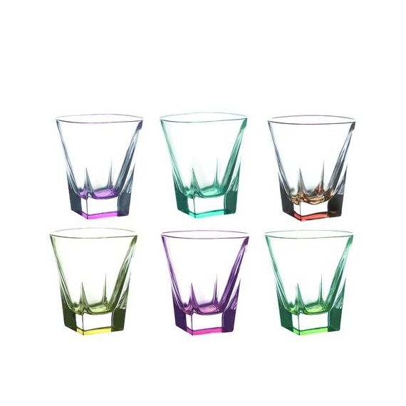 Набор из 6-ти стаканов для виски RCR Fusion Color 270 мл, D93 мм, H99 мм, хрустальное стекло, Италия