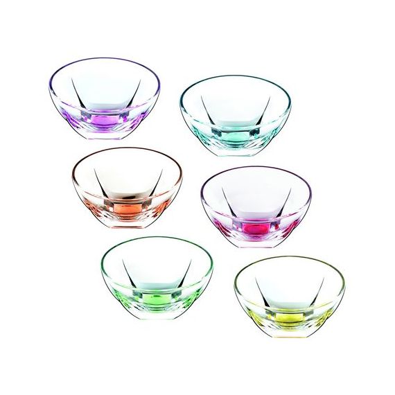 Набор из 6-ти пиал RCR Fusion Color D13,5 см, H7,1 см, хрустальное стекло, Италия