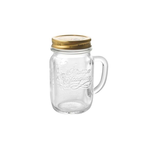 Банка 415 мл с ручкой и герметичной крышкой, стекло, серия QUATTRO Stagioni, Bormioli Rocco