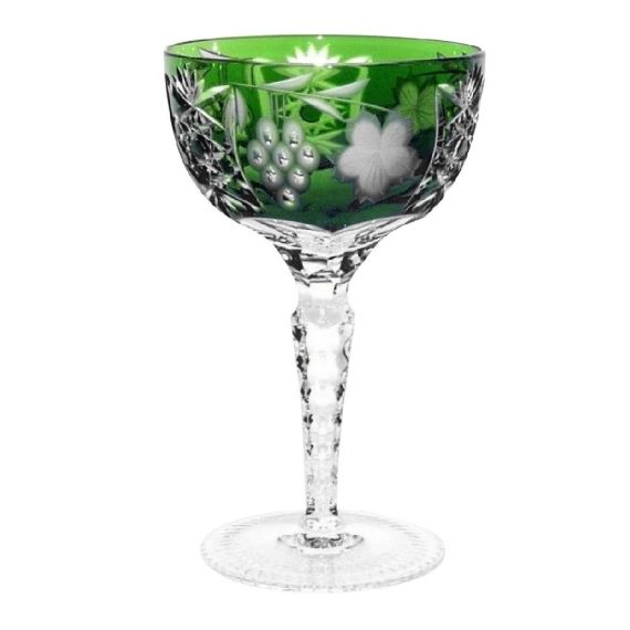 Фужер для шампанского темно-зеленый 210 мл, серия GRAPE, AJKA CRYSTAL
