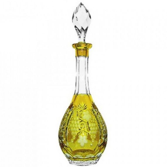 Декантер с пробкой янтарный 750 мл, серия GRAPE, AJKA CRYSTAL