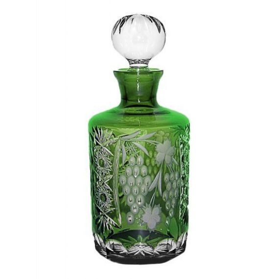 Декантер с пробкой для виски темно-зеленый 700 мл, серия GRAPE, AJKA CRYSTAL