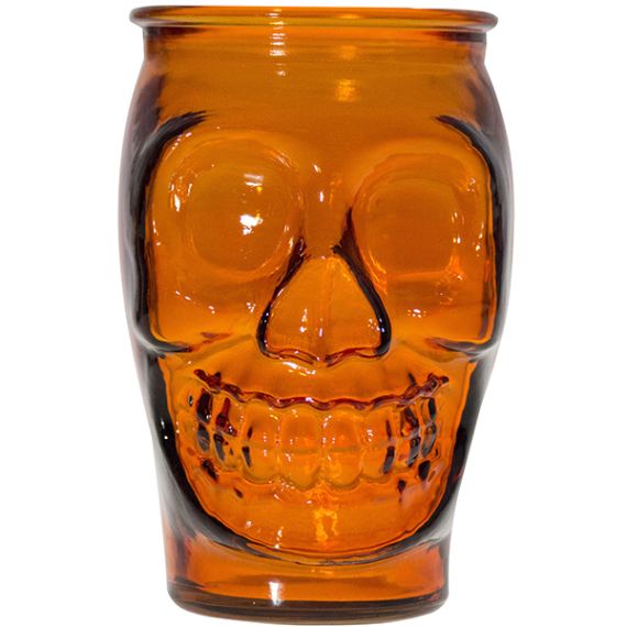 Набор из 6-ти стаканов для коктейлей "Череп", 0,45 л, D78 мм, H127 мм, оранжевый, San Miguel