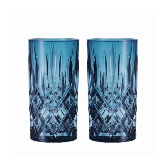 Набор высоких стаканов 2 шт., синий, 395 мл, Noblesse, хрустальное стекло, Nachtmann