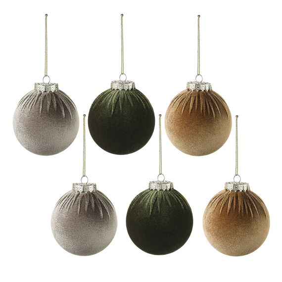Набор ёлочных украшений Velvet Christmas из коллекции New Year Essential, 6 шт., Tkano