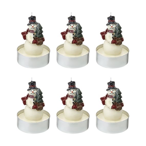 Набор декоративных свечей Festive snowman из коллекции New Year Essential, 6 шт., Tkano