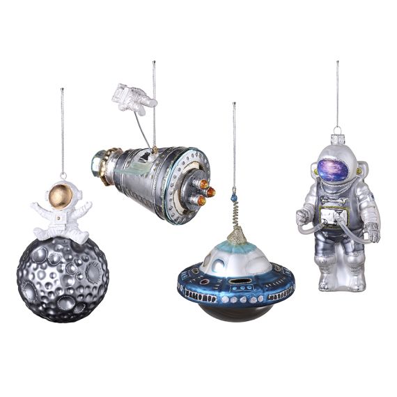 Набор ёлочных украшений Cosmic Saga из коллекции New Year Essential, 4 шт., Tkano