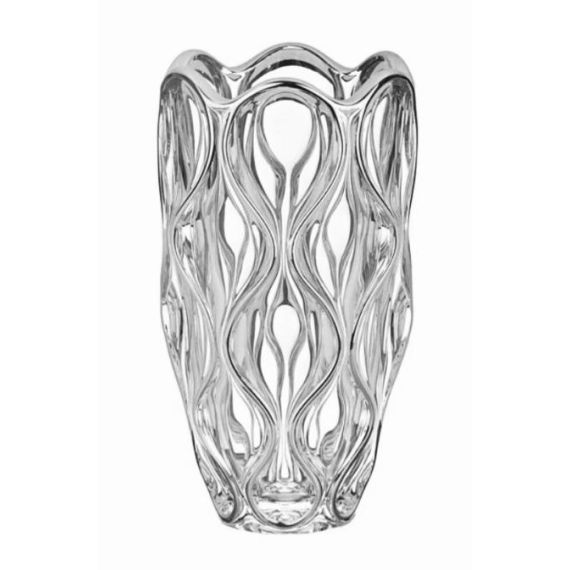 Ваза OCEAN, 30 см; декор Платина; стекло, Bohemia JIHLAVA