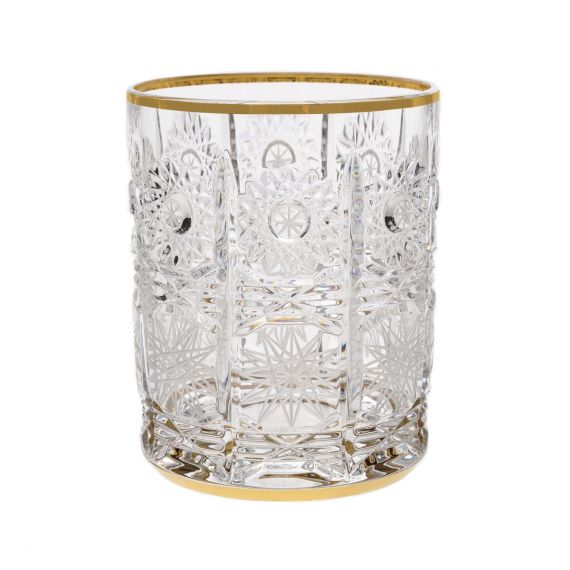 Набор из 6-ти стаканов для виски 500PK, декор Отводка золото, шлифовка; 360 мл, Bohemia JIHLAVA