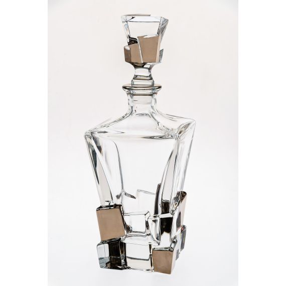 Штоф CRACK, декор Платина; 900 мл; хрусталь, Bohemia JIHLAVA