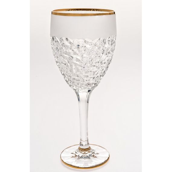 Набор из 6-ти бокалов для вина NICOLETTE, декор Матовое напыление, отводка золото; 320мл; хрусталь, Bohemia JIHLAVA