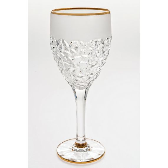 Набор из 6-ти бокалов для вина NICOLETTE, декор Матовое напыление, отводка золото; 270 мл; хрусталь, Bohemia JIHLAVA