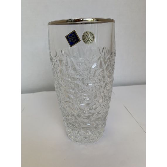 Набор из 6-ти стаканов для воды NICOLETTE, декор Отводка платина; 430 мл; хрусталь, Bohemia JIHLAVA