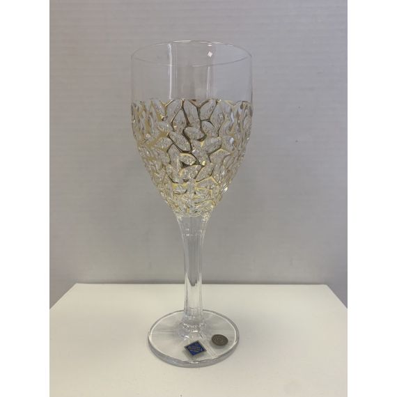 Набор из 6-ти бокалов для вина NICOLETTE, золотой мрамор; 270 мл; хрусталь, Bohemia JIHLAVA