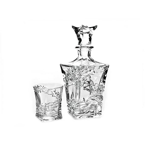 Набор для виски Samurai: Штоф 700 мл и 2 стакана 240 мл, Crystal Bohemia
