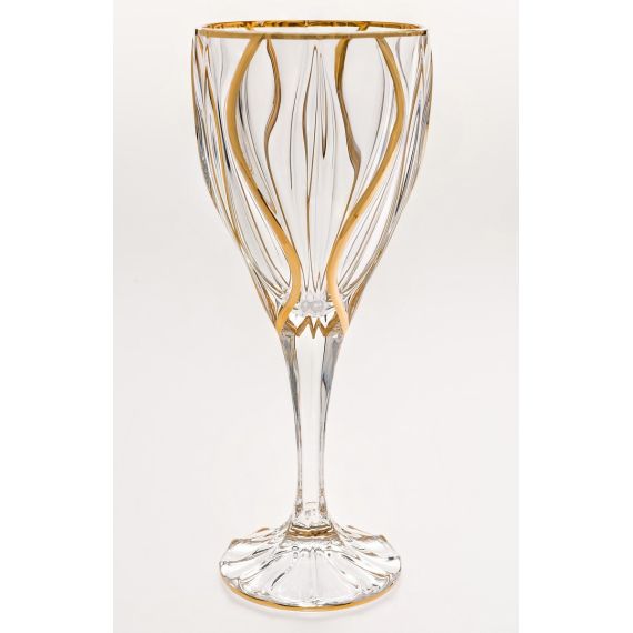 Набор из 6-ти бокалов для вина OCEAN, декор Золото; 270 мл; стекло, Bohemia JIHLAVA