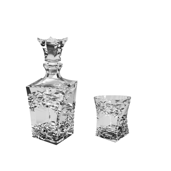 Набор для виски Samurai: Штоф 700 мл и 6 стаканов 240 мл, Crystal Bohemia