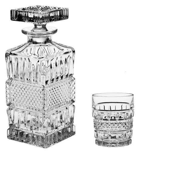 Набор для виски BRITTANY, 1 штоф 700 мл и 6 стаканов 240 мл, Crystal Bohemia