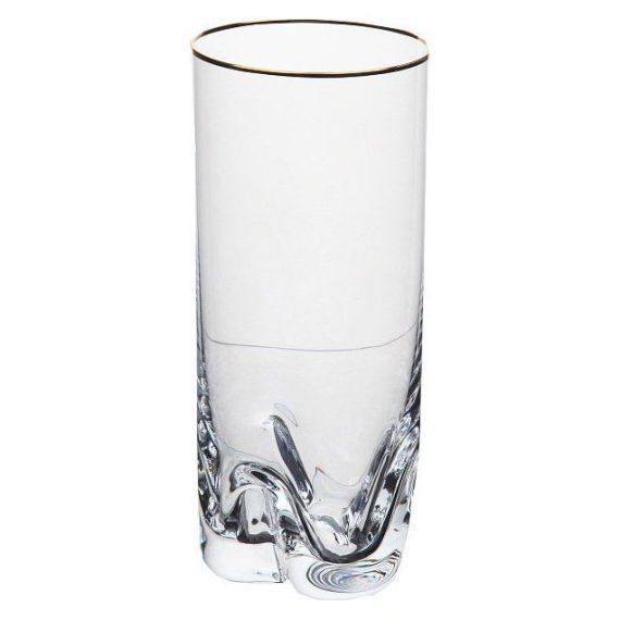 Набор из 6-ти стаканов для воды BARLINE TRIO, декор Отводка платина, 300 мл, Crystalex