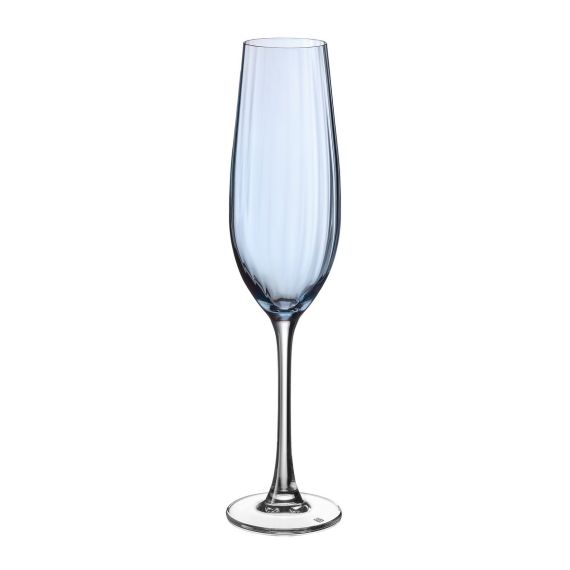Набор из 2-х бокалов для шампанского COLUMBA OPTIC, 260 мл; синяя чаша, Crystal Bohemia