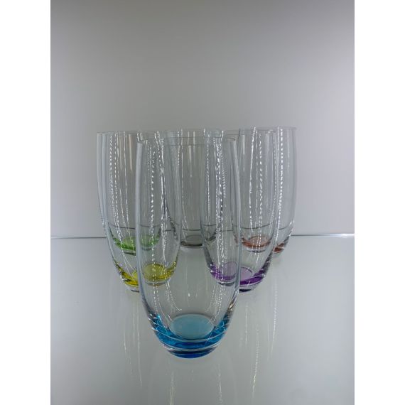 Набор из 6-ти стаканов для воды MERGUS, Color mix 6 цветов, 470 мл, Crystal Bohemia
