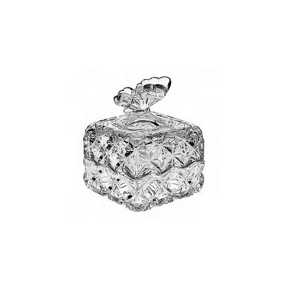 Доза Бабочка, 9,6 см, квадратная, Crystal Bohemia