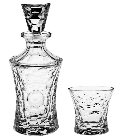Набор для виски Molecules, 1 штоф 700 мл и 6 стаканов 200 мл, Crystal Bohemia