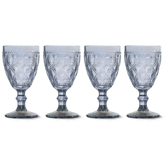 Набор из 4-х бокалов для вина, 400 мл, цвет голубой, Dubai, WD Lifestyle