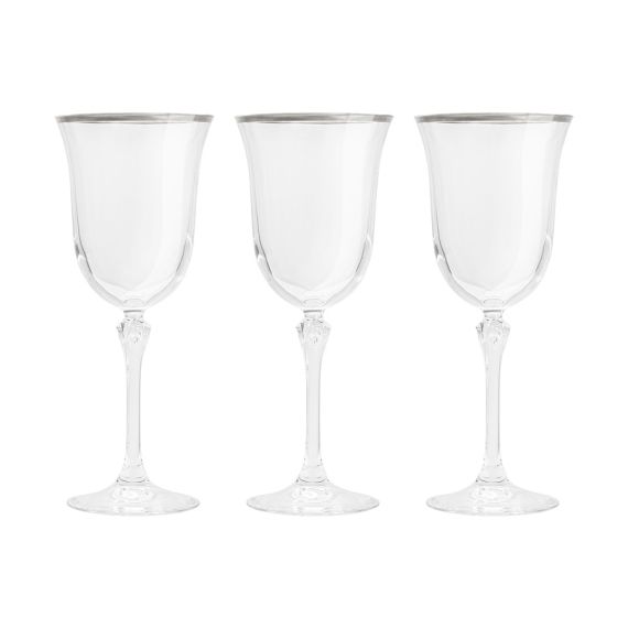 Набор из 6-ти бокалов, 280 мл, с серебристым кантом, Gemma Platinum, Le Stelle