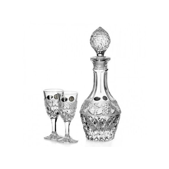 Набор для ликера Vinia: 1 графин 750 мл и 6 рюмок 80 мл, Crystal Bohemia