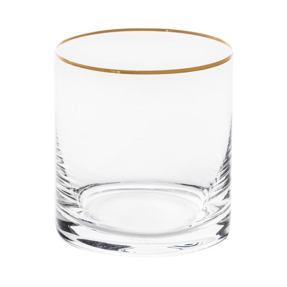 Набор из 6-ти стаканов для виски Larus, декор Отводка золото, 320 мл, Crystal Bohemia