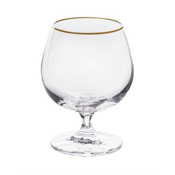 Набор из 6-ти бокалов для бренди Falco; декор Отводка платина, 250 мл, Crystal Bohemia