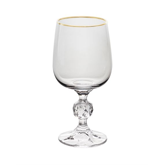 Набор из 6-ти бокалов для красного вина Sterna; декор отводка золото, 230 мл, Crystal Bohemia
