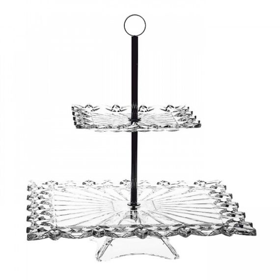 Этажерка двухъярусная Pierced, 35,5 см, Crystal Bohemia