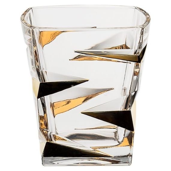 Набор из 6-ти стаканов Zig zag gold, 300 мл, Crystal Bohemia
