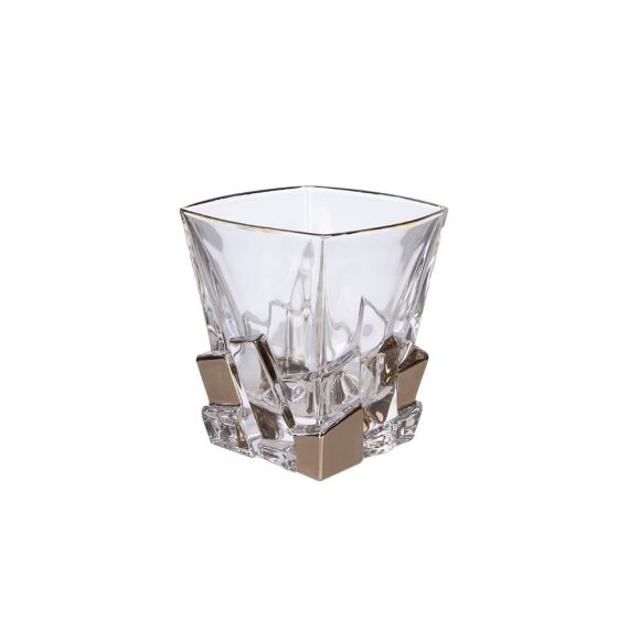 Набор из 6-ти стаканов для виски Crack, декор Платина;  310 мл; хрусталь, Bohemia JIHLAVA