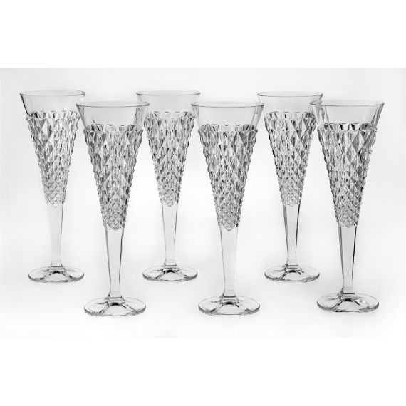 Набор из 6-ти бокалов для шампанского Chelsey, 210 мл; хрусталь, Bohemia JIHLAVA