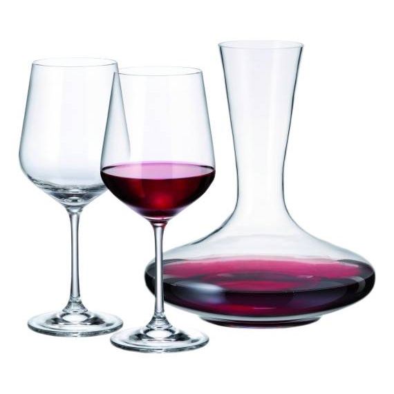 Набор для вина Strix: декантер 1500 мл и 6 бокалов 580 мл, Crystal Bohemia