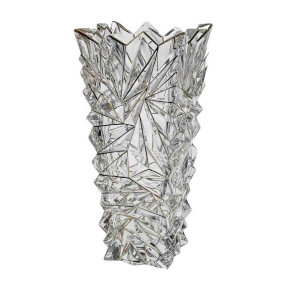 Ваза Glacier, 30,5 см; декор Отводка платина, платиновые линии; хрусталь, Bohemia JIHLAVA