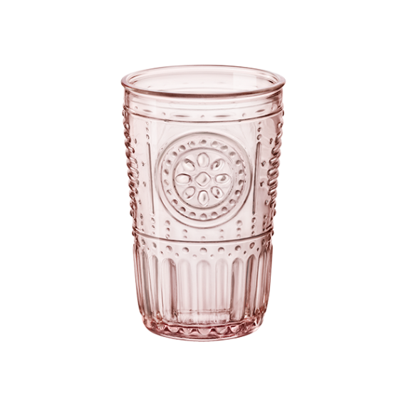 Набор стаканов розовых Romantic, 4 шт, 340 мл, D79 мм, H123 мм, хрустальное стекло, Bormioli Rocco