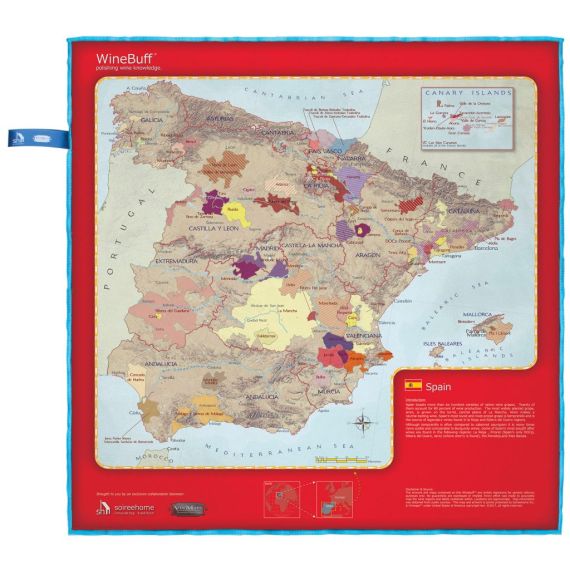 Салфетка из микрофибры для натирки стекла  Spain Wine Map, Soiree Home