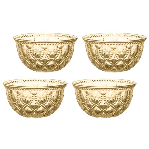 Набор из 4-х пиал, 13 см, 400 мл, цвет янтарный, Dubai, WD Lifestyle