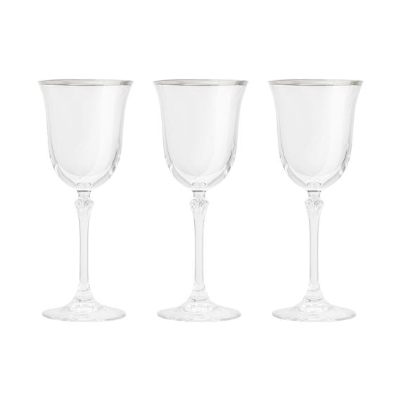 Набор из 6-ти бокалов для вина, 225 мл, с серебристым кантом, Gemma Platinum, Le Stelle