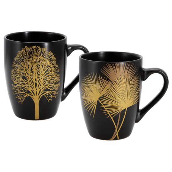 Набор из 2-х кружек, 330 мл, золотистый декор, Singapore, WD Lifestyle