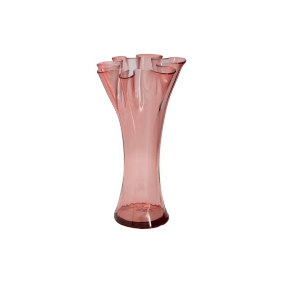 Ваза для цветов, 30 см Artesania, розовая, волнистый край, San Miguel